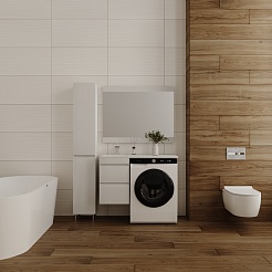 Style Line Мебель для ванной подвесная Даллас 100 Люкс L, белая PLUS	 – фотография-3